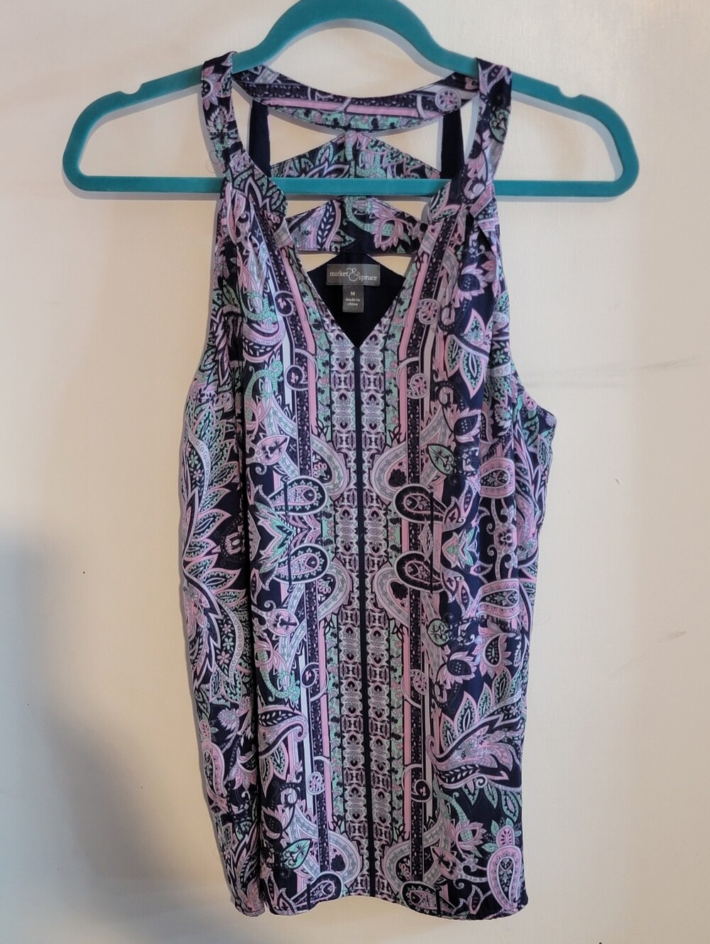 Market & Spruce Purple Paisley Sleeveless Top